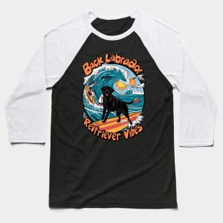 Wave Rider Black Labrador Retriever Pup Baseball T-Shirt